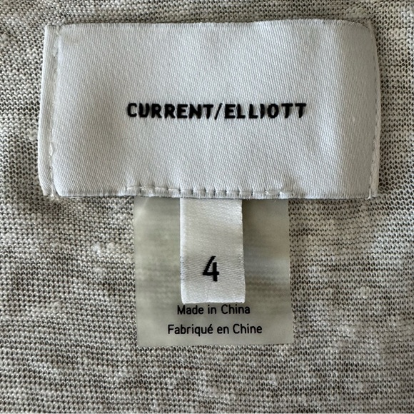 CURRENT/ELLIOTT “The Cosmos Tee” 100% Linen Flutter Sleeve Knit Top With Tag - Picture 3 of 14
